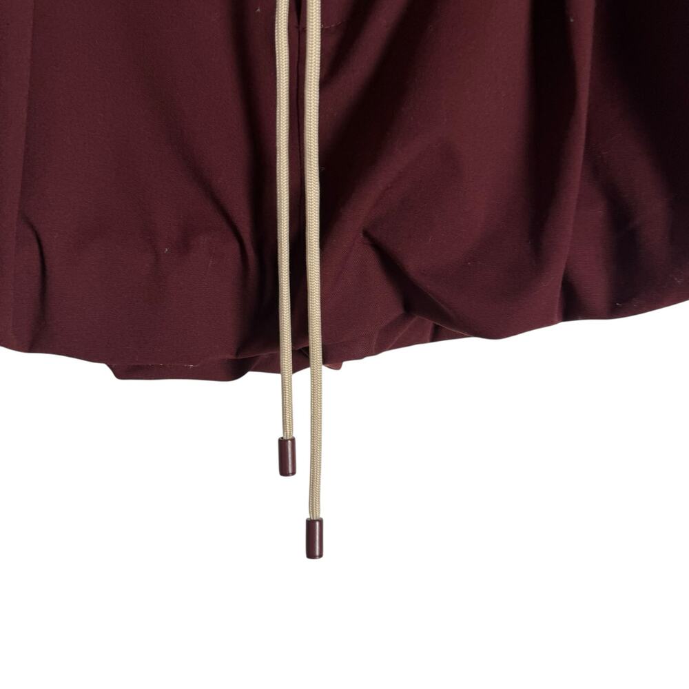 Zara Solid Maroon Balloon Drawstring Mini Skirt S… - image 5